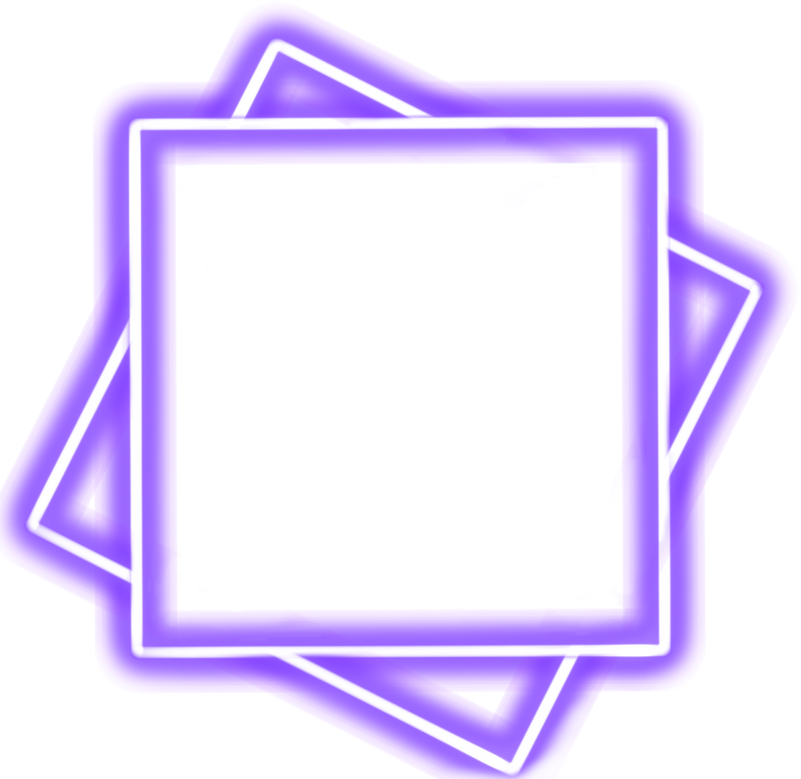 Purple neon square frame